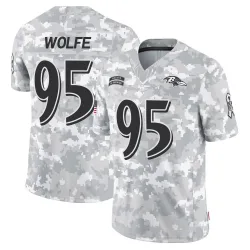 Men's Derek Wolfe Baltimore Ravens No.95 Limited 2024 Salute to Service Jersey - Arctic Camo
