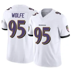 Men's Derek Wolfe Baltimore Ravens No.95 Limited Vapor F.U.S.E. Jersey - White