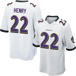 Men's Derrick Henry Baltimore Ravens No.22 Game Jersey - White