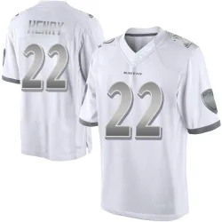 Men's Derrick Henry Baltimore Ravens No.22 Limited Platinum Jersey - White