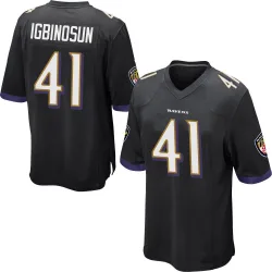 Men's Desmond Igbinosun Baltimore Ravens No.41 Game Jersey - Black