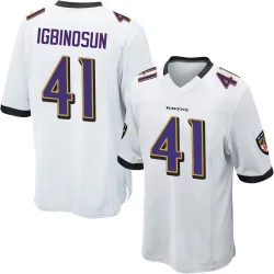 Men's Desmond Igbinosun Baltimore Ravens No.41 Game Jersey - White