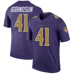 Men's Desmond Igbinosun Baltimore Ravens No.41 Legend Color Rush Jersey - Purple