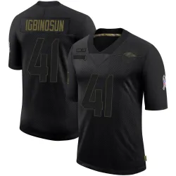 Men's Desmond Igbinosun Baltimore Ravens No.41 Limited 2020 Salute To Service Jersey - Black