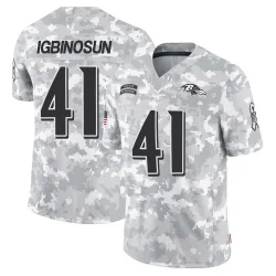 Men's Desmond Igbinosun Baltimore Ravens No.41 Limited 2024 Salute to Service Jersey - Arctic Camo
