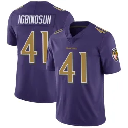 Men's Desmond Igbinosun Baltimore Ravens No.41 Limited Color Rush Vapor Untouchable Jersey - Purple