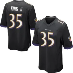 Men's Desmond King II Baltimore Ravens No.35 Game Jersey - Black