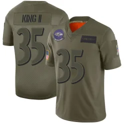 Men's Desmond King II Baltimore Ravens No.35 Limited 2019 Salute to Service Jersey - Camo