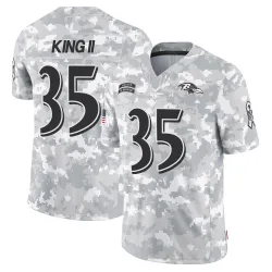 Men's Desmond King II Baltimore Ravens No.35 Limited 2024 Salute to Service Jersey - Arctic Camo