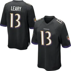 Men's Devin Leary Baltimore Ravens No.13 Game Jersey - Black