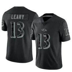 Men's Devin Leary Baltimore Ravens No.13 Limited Reflective Jersey - Black
