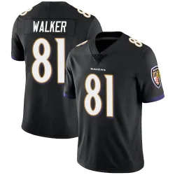 Men's Devontez Walker Baltimore Ravens No.81 Limited Alternate Vapor Untouchable Jersey - Black