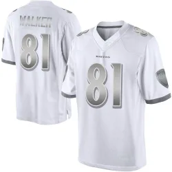 Men's Devontez Walker Baltimore Ravens No.81 Limited Platinum Jersey - White