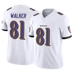 Men's Devontez Walker Baltimore Ravens No.81 Limited Vapor F.U.S.E. Jersey - White
