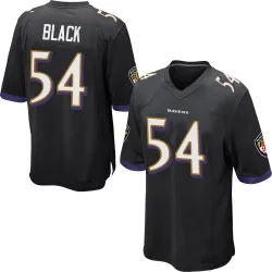 Men's Diwun Black Baltimore Ravens No.54 Game Jersey - Black