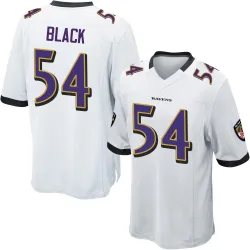 Men's Diwun Black Baltimore Ravens No.54 Game Jersey - White