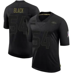 Men's Diwun Black Baltimore Ravens No.54 Limited 2020 Salute To Service Jersey - Black