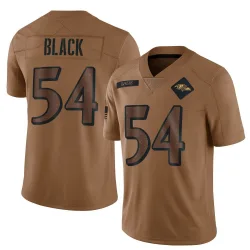 Men's Diwun Black Baltimore Ravens No.54 Limited 2023 Salute To Service Jersey - Brown
