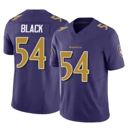 Men's Diwun Black Baltimore Ravens No.54 Limited Vapor F.U.S.E. Jersey - Purple