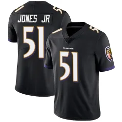 Men's Emery Jones Jr. Baltimore Ravens No.51 Limited Alternate Vapor Untouchable Jersey - Black
