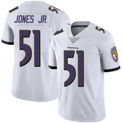 Men's Emery Jones Jr. Baltimore Ravens No.51 Limited Vapor Untouchable Jersey - White