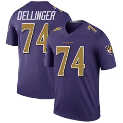 Men's Garrett Dellinger Baltimore Ravens No.74 Legend Color Rush Jersey - Purple
