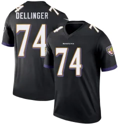 Men's Garrett Dellinger Baltimore Ravens No.74 Legend Jersey - Black