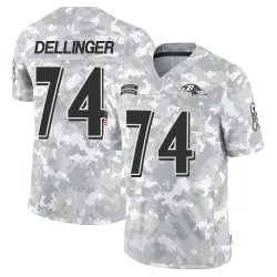 Men's Garrett Dellinger Baltimore Ravens No.74 Limited 2024 Salute to Service Jersey - Arctic Camo