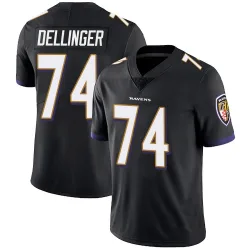 Men's Garrett Dellinger Baltimore Ravens No.74 Limited Alternate Vapor Untouchable Jersey - Black