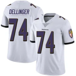 Men's Garrett Dellinger Baltimore Ravens No.74 Limited Vapor Untouchable Jersey - White