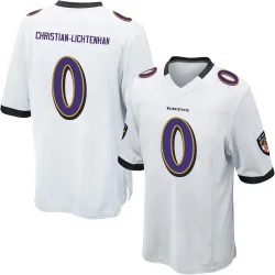 Men's Gerad Christian-Lichtenhan Baltimore Ravens No.0 Game Jersey - White
