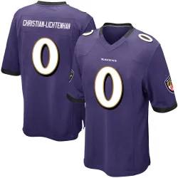 Men's Gerad Christian-Lichtenhan Baltimore Ravens No.0 Game Team Color Jersey - Purple
