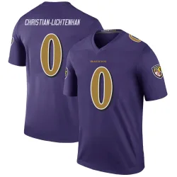 Men's Gerad Christian-Lichtenhan Baltimore Ravens No.0 Legend Color Rush Jersey - Purple