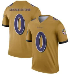 Men's Gerad Christian-Lichtenhan Baltimore Ravens No.0 Legend Inverted Jersey - Gold