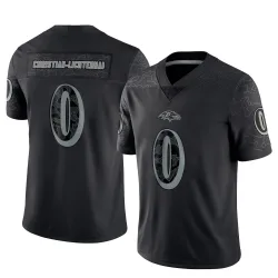 Men's Gerad Christian-Lichtenhan Baltimore Ravens No.0 Limited Reflective Jersey - Black