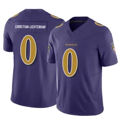 Men's Gerad Christian-Lichtenhan Baltimore Ravens No.0 Limited Vapor F.U.S.E. Jersey - Purple
