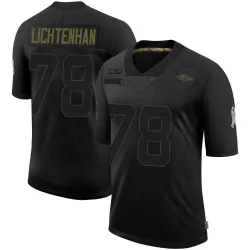 Men's Gerad Lichtenhan Baltimore Ravens No.78 Limited 2020 Salute To Service Jersey - Black