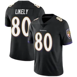 Men's Isaiah Likely Baltimore Ravens No.80 Limited Alternate Vapor Untouchable Jersey - Black