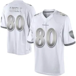 Men's Isaiah Likely Baltimore Ravens No.80 Limited Platinum Jersey - White