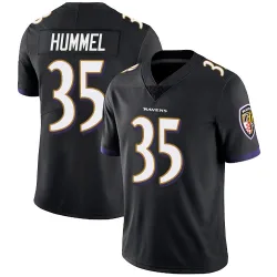 Men's Jacob Hummel Baltimore Ravens No.35 Limited Alternate Vapor Untouchable Jersey - Black