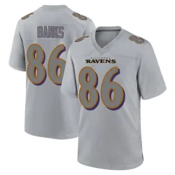 Men's Jahmal Banks Baltimore Ravens No.86 Game Atmosphere Fashion Jersey - Gray