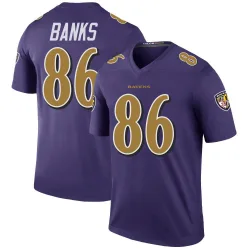 Men's Jahmal Banks Baltimore Ravens No.86 Legend Color Rush Jersey - Purple
