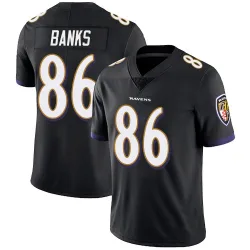 Men's Jahmal Banks Baltimore Ravens No.86 Limited Alternate Vapor Untouchable Jersey - Black