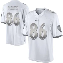 Men's Jahmal Banks Baltimore Ravens No.86 Limited Platinum Jersey - White