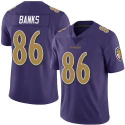 Men's Jahmal Banks Baltimore Ravens No.86 Limited Team Color Vapor Untouchable Jersey - Purple