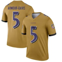 Men's Jalyn Armour-Davis Baltimore Ravens No.5 Legend Inverted Jersey - Gold