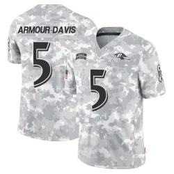 Men's Jalyn Armour-Davis Baltimore Ravens No.5 Limited 2024 Salute to Service Jersey - Arctic Camo