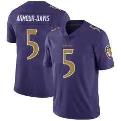 Men's Jalyn Armour-Davis Baltimore Ravens No.5 Limited Color Rush Vapor Untouchable Jersey - Purple