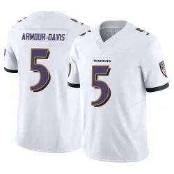 Men's Jalyn Armour-Davis Baltimore Ravens No.5 Limited Vapor F.U.S.E. Jersey - White