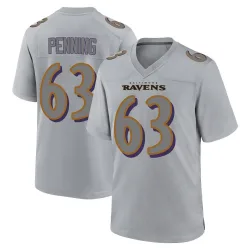 Men's Jared Penning Baltimore Ravens No.63 Game Atmosphere Fashion Jersey - Gray